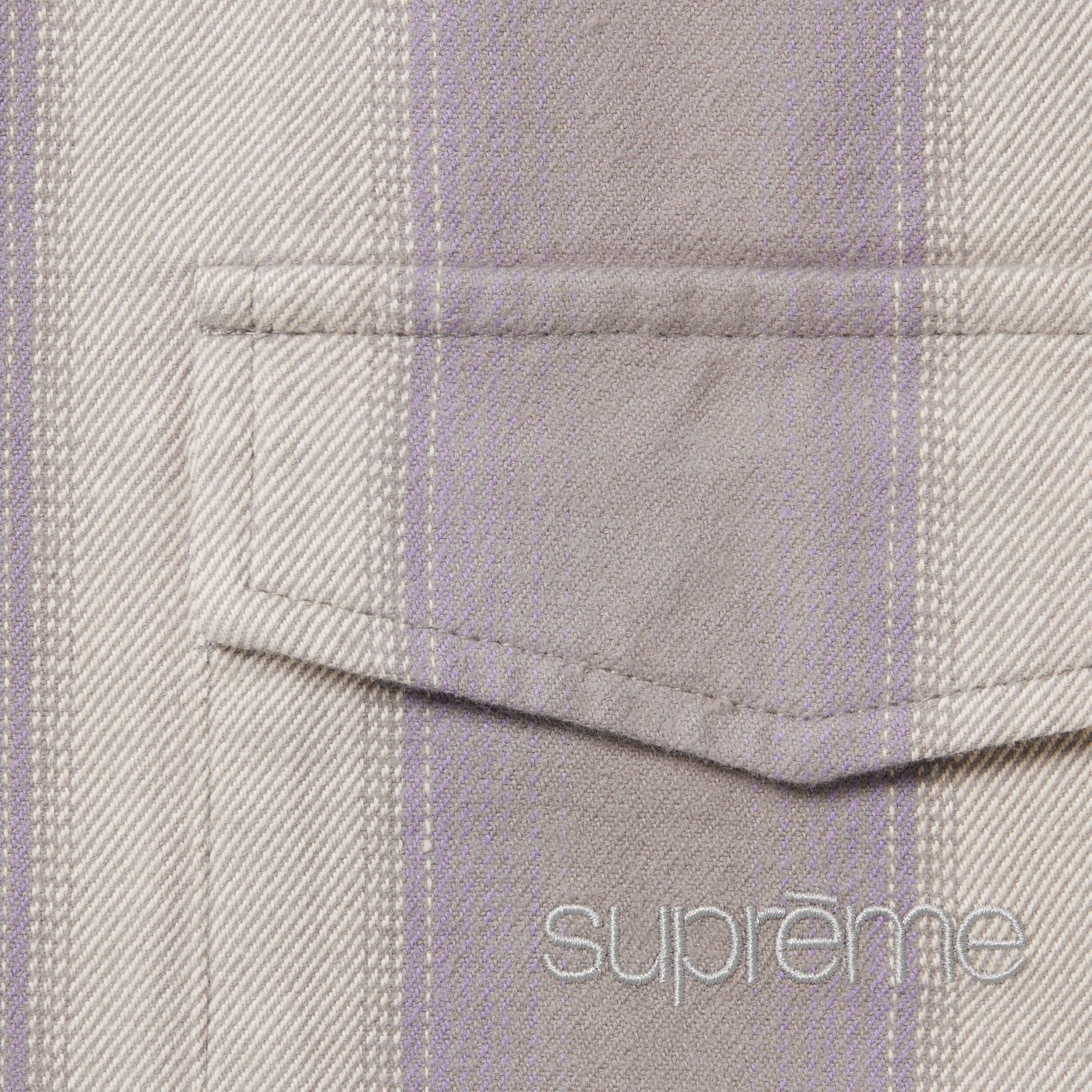 Stripe Flannel Zip Up Shirt view 9